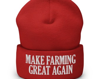 thumbnail image 2 of Result 'Stuck Farmer' Beanie Hat – Anti Kier Starmer Logo – Funny Christmas Gift For Men, One Size Black Acrylic Knit 2 of 5