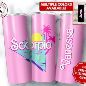 Personalized Scorpio Tumbler, Skinny Tumbler Gift for Scorpio Birthday, Custom Scorpio Astrology Zodiac Mug, October November Birthday Cup