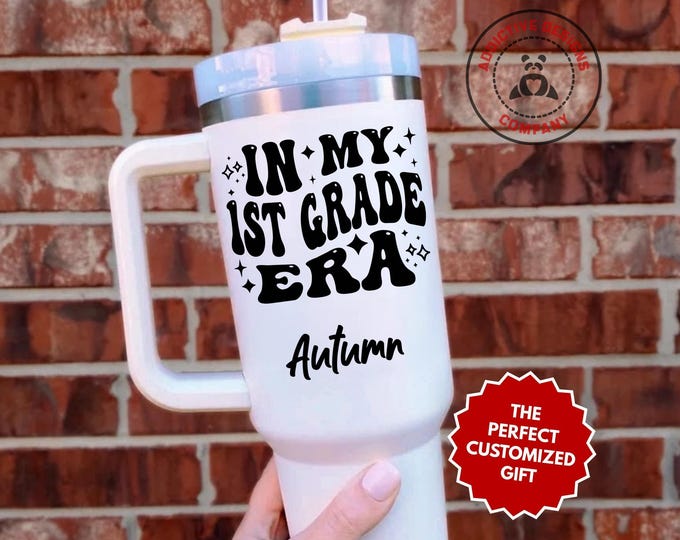 Personalized 1st Grade Tumbler, In My 1st Grade Era Custom 40oz Tumbler, School Mug, Student Gift, Teacher Cup