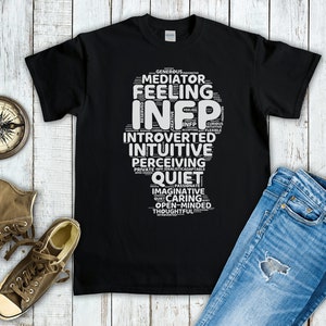 INFP Myers Briggs Personality Type (Short-Sleeve Unisex T-Shirt) Funny Gift for Mediator, Introvert, MBTI, 16 Personalities, Pop Psychology