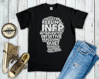 INFP Myers Briggs Personality Type (Short-Sleeve Unisex T-Shirt) Funny Gift for Mediator, Introvert, MBTI, 16 Personalities, Pop Psychology