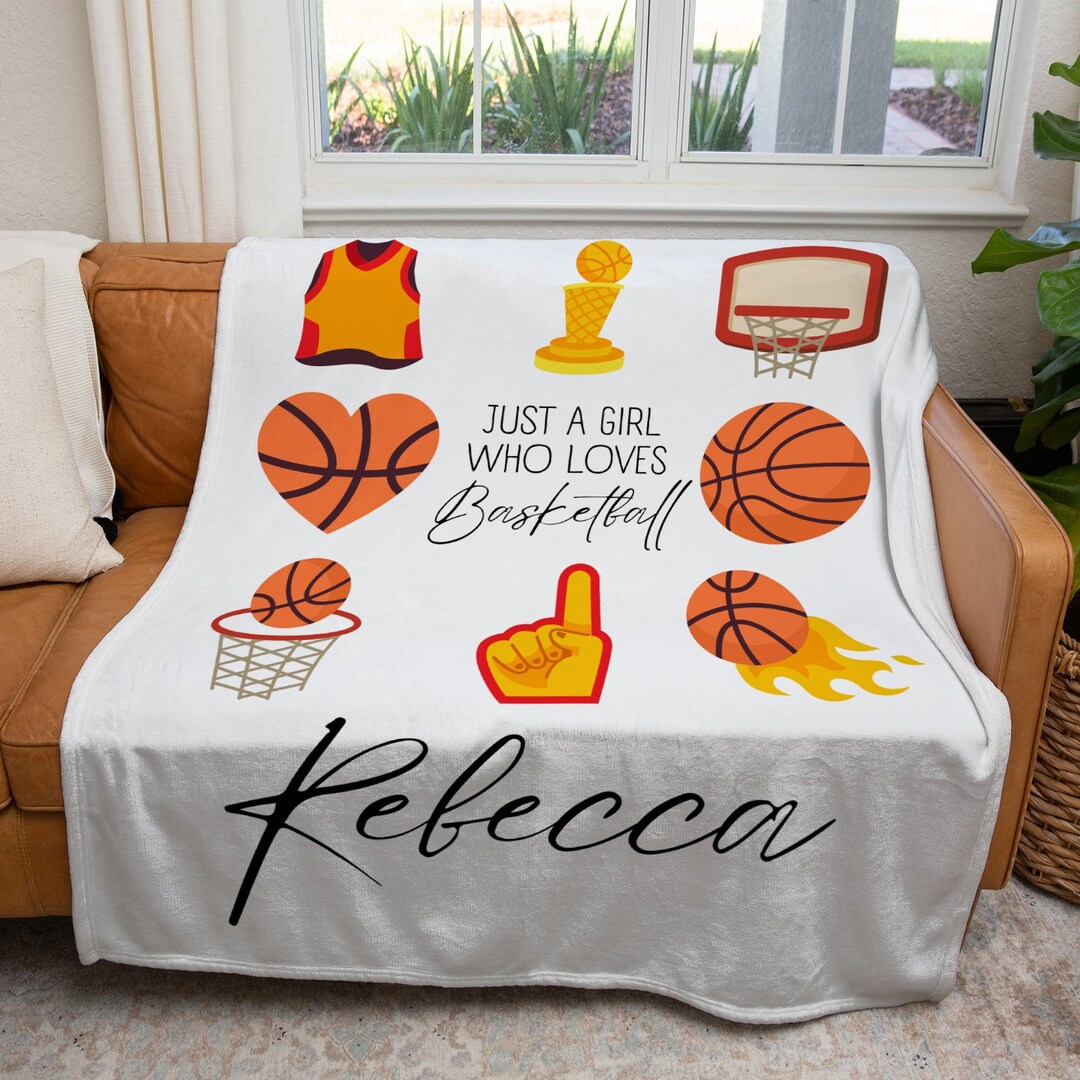 Basketball Pattern Print Blanket