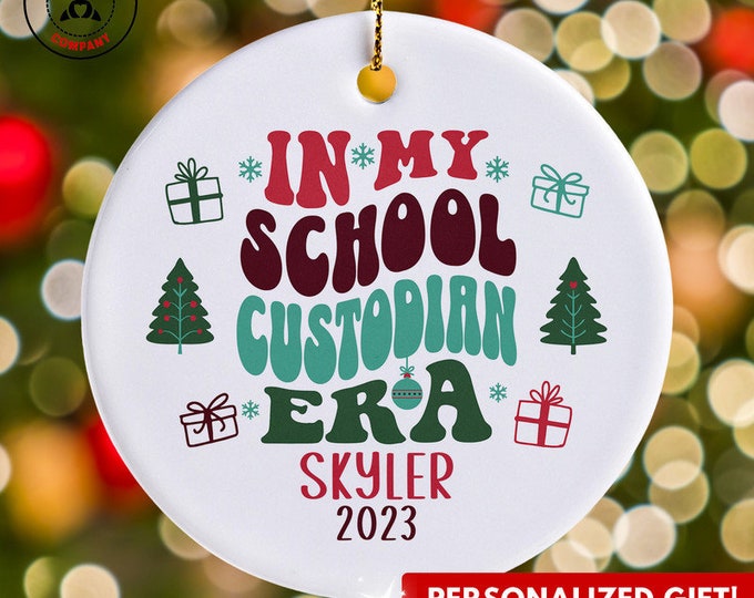 Personalized School Custodian Ornament, Custom Gift for School Custodian Era Christmas Ornament, School Janitor Maintenance Appreciation