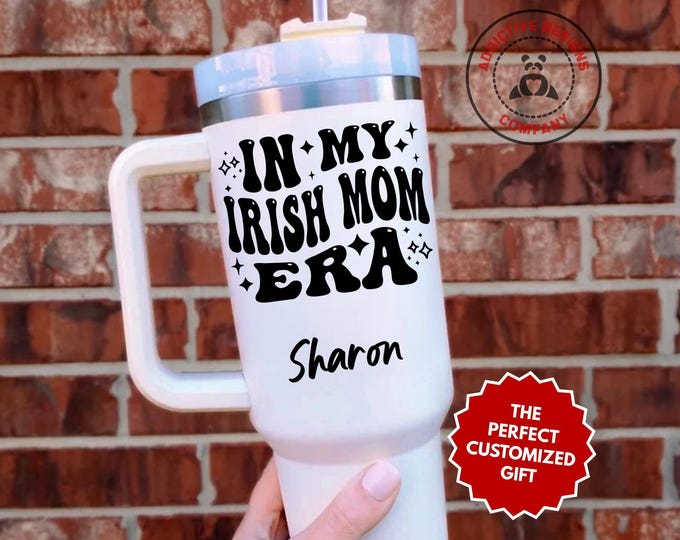 Personalized Irish Mom Tumbler, In My Irish Mom Era Custom Tumbler, Ireland Mama Mug, Irish Pride Mom Gift, Lucky Mom Cup