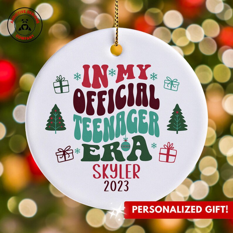 Personalized Official Teenager Ornament, Custom Gift for Official Teenager Christmas Ornament, Funny 13-Year-Old Appreciation, New Teen Gift image 1