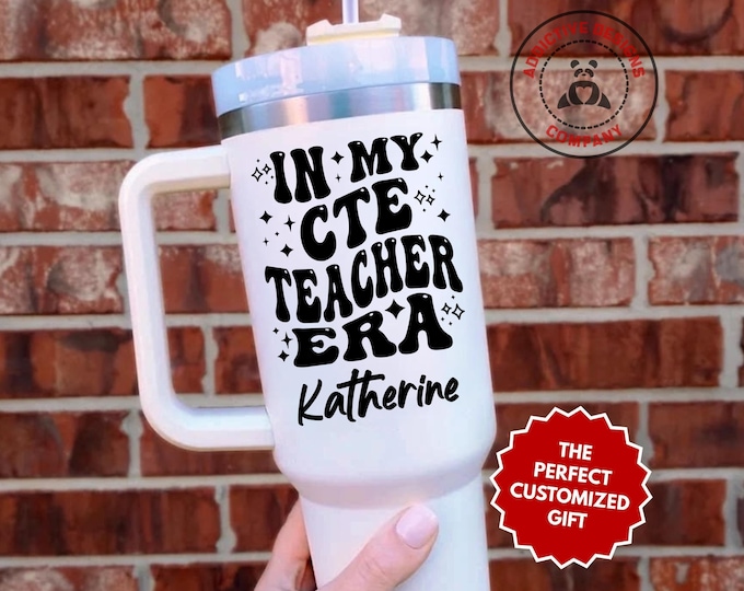 Personalized CTE Teacher Tumbler, In My CTE Teacher Era Custom 40oz Tumbler, Vocational Mug, Technical Gift, Skills Cup