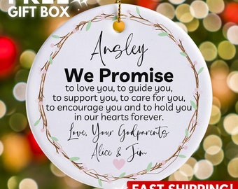 Personalized Goddaughter Ornament, Custom To Our Goddaughter Gift, Baptism Ornament, Christening Keepsake, Promise Gift from Godmother