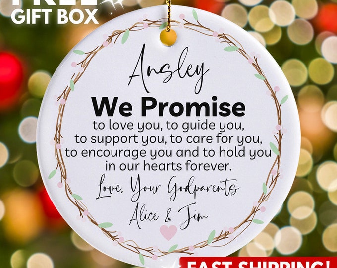 Personalized Goddaughter Ornament, Custom To Our Goddaughter Gift, Baptism Ornament, Christening Keepsake, Promise Gift from Godmother