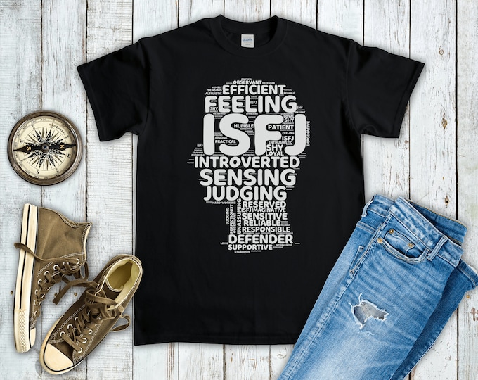 ISFJ Myers Briggs Personality Type (Short-Sleeve Unisex T-Shirt) Funny Gift for Defender, Introvert, MBTI, 16 Personalities, Pop Psychology