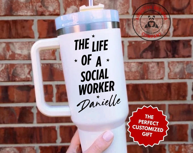 Personalized Social Worker Tumbler, The Life of a Social Worker Custom 40oz Tumbler, Social Worker Travel Mug, Social Worker Gift Cup