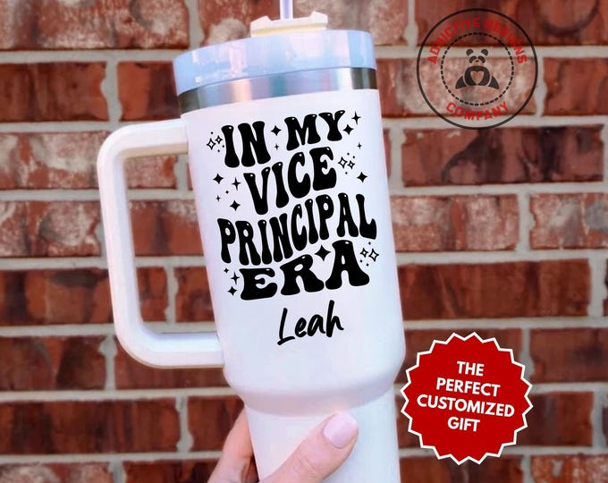 Personalized Vice Principal Tumbler, In My Vice Principal Era Custom 40oz Tumbler, School Administrator Mug, School VP Gift Teacher Boss Cup