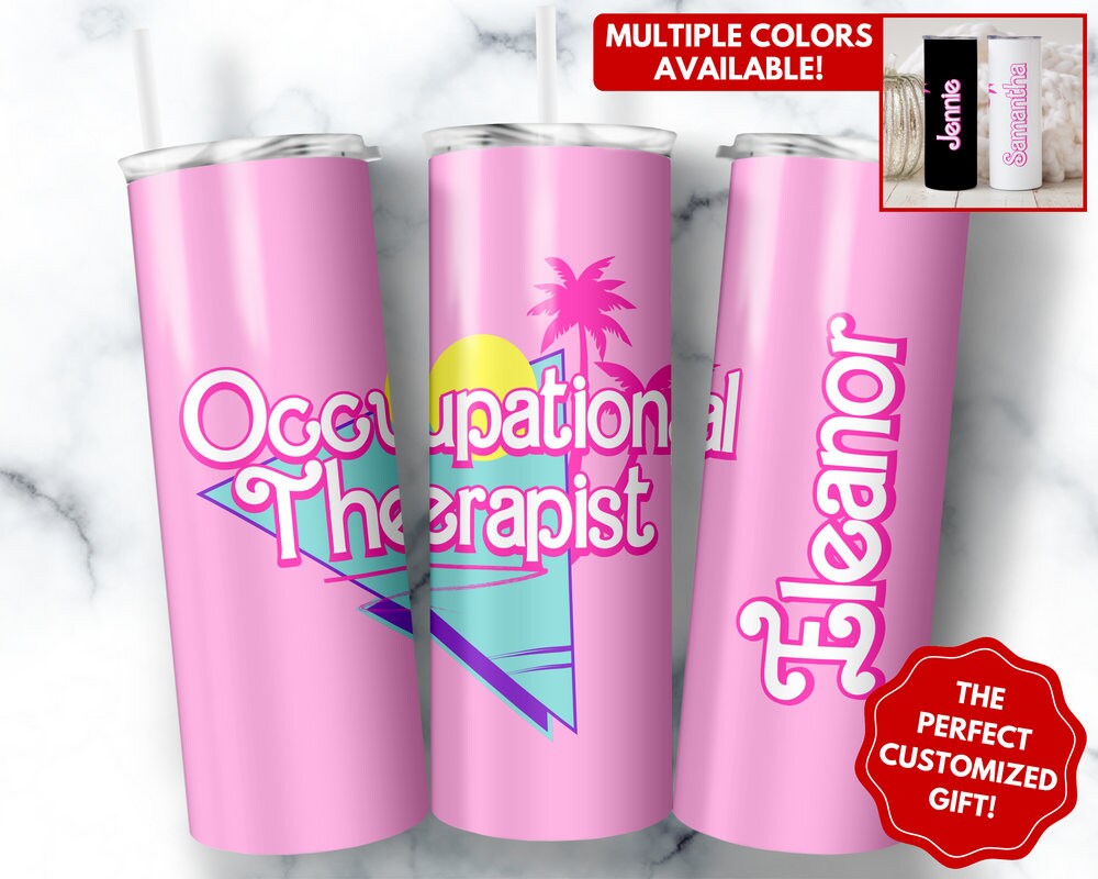 Personalized Occupational Therapist Tumbler, 20oz Skinny Tumbler Gift for Occupational Therapist, Custom OT Mug, Physiotherapist Cup Gifts