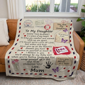 Manta con carta de amor para mi hija: regalo de mamá para mi hija