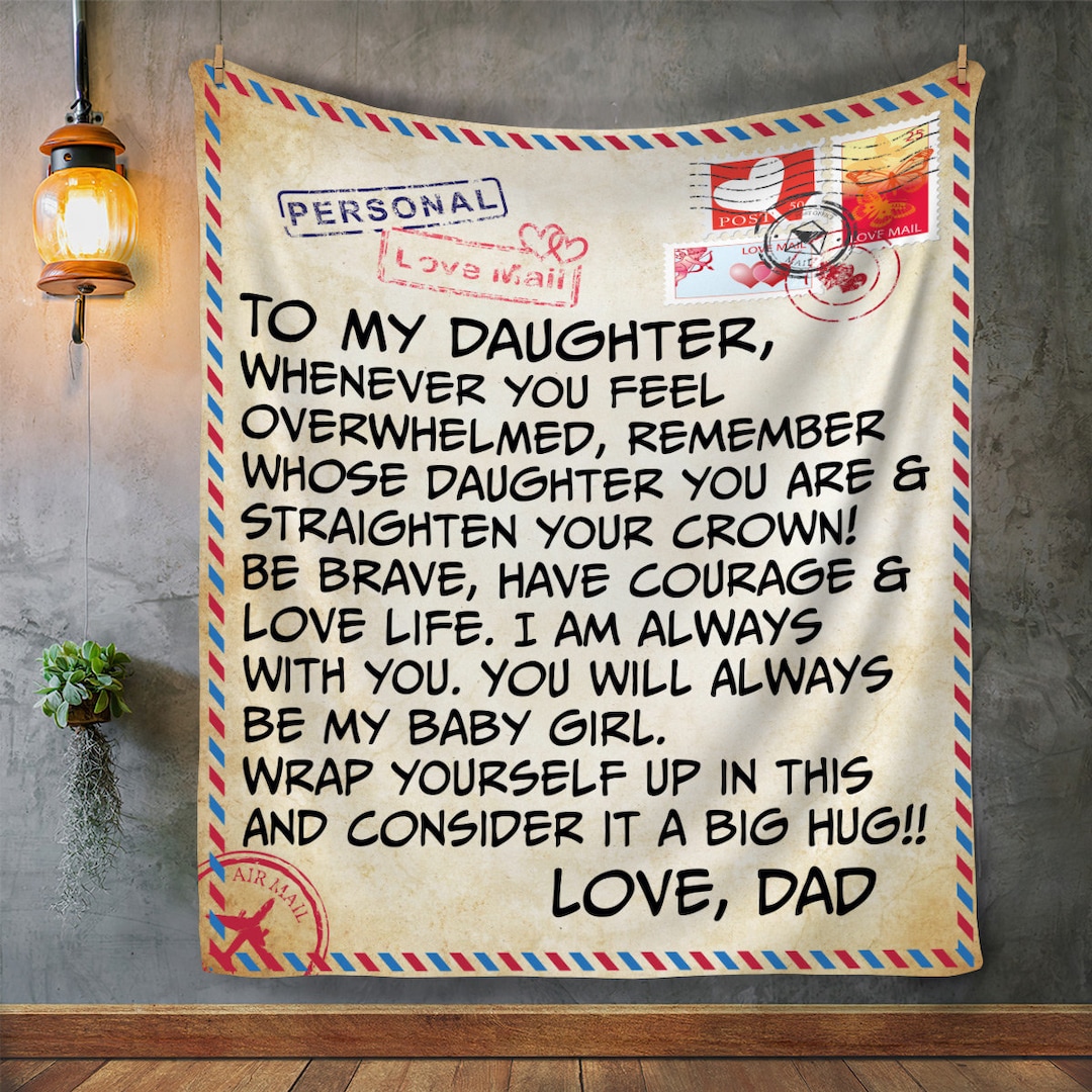 To my daughter love dad blanket hotsell