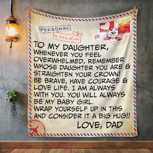 To My Daughter Love Dad Letter Blanket - Regalo para hija de papá