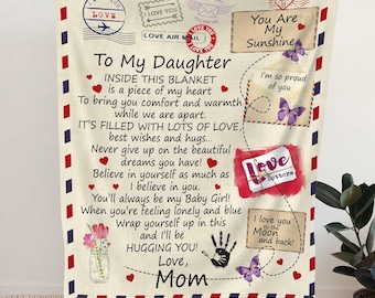 To My Daughter Love Mom Letter Blanket - Gift to Daughter from Mom