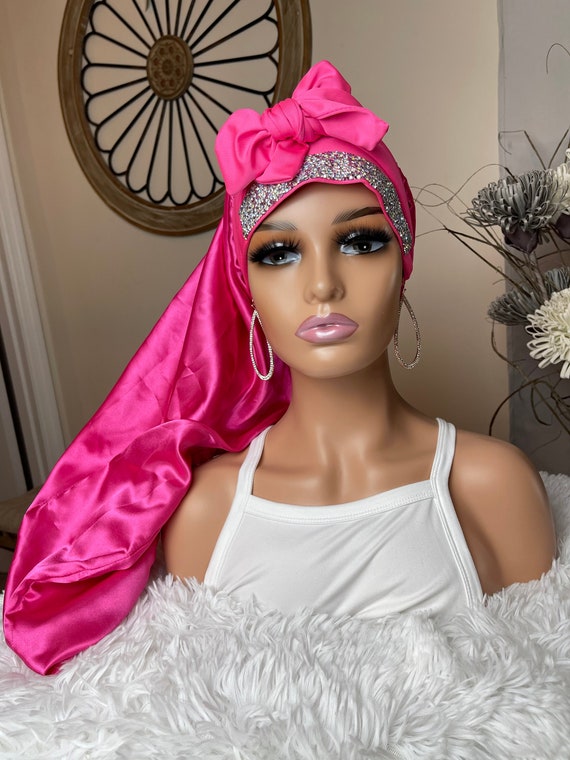 Cute Bridal Party Gift idea - Lilac Satin Tie Bonnet