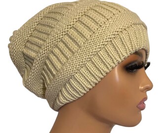 Satin gefütterte Slouch Mütze | Übergroße Mütze