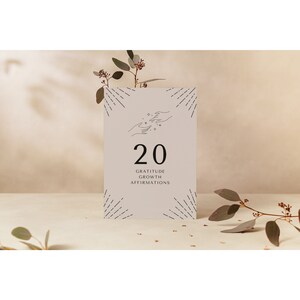 Gratitude Growth Affirmation Cards Digital Download, 20 Affirmations Cards, Positive Quotes Printable Gift