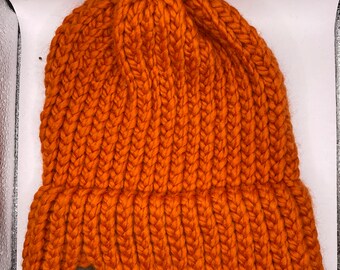 Dark Orange Knit Hat