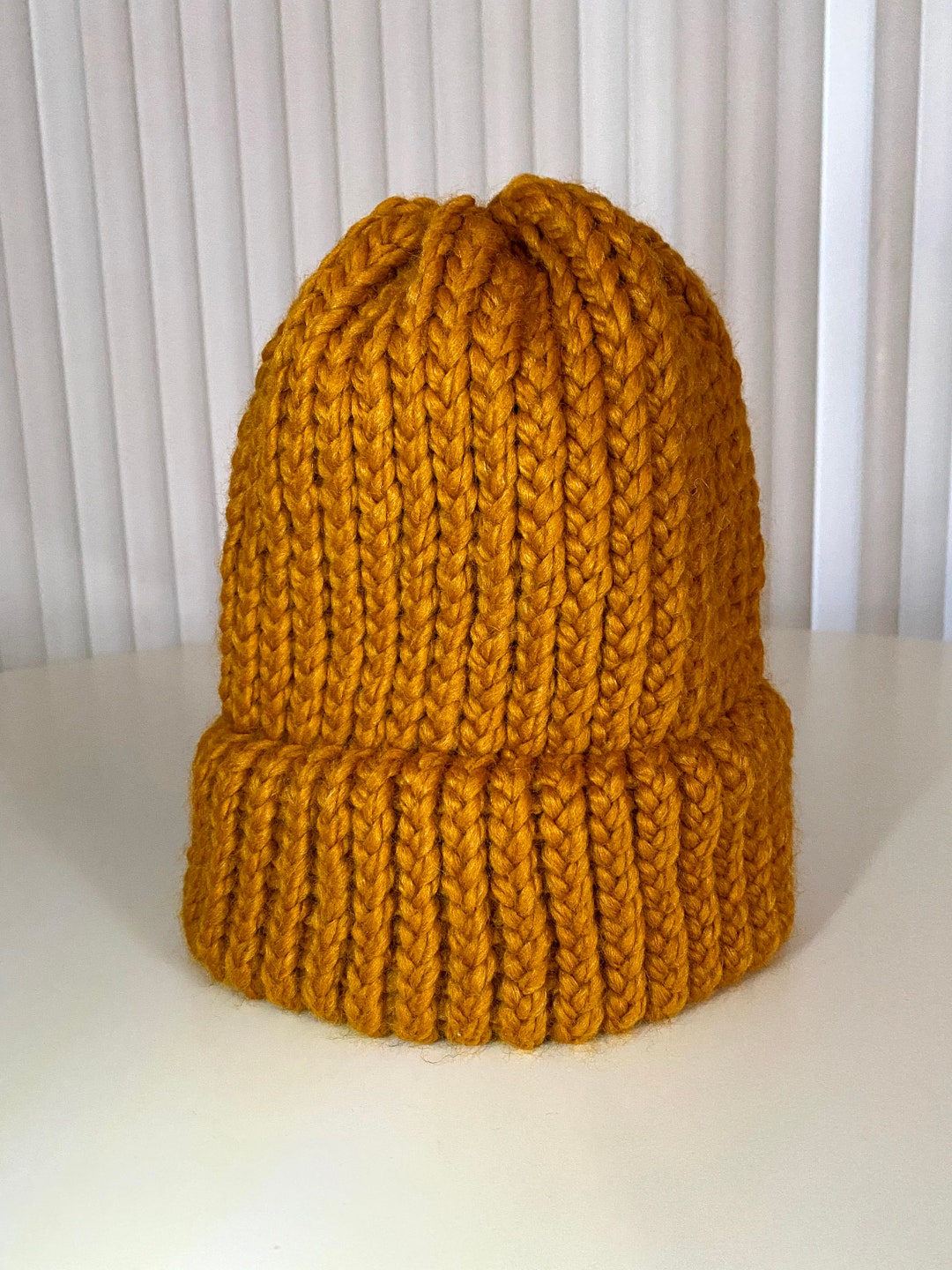 Gold Yellow Knit Hat Etsy