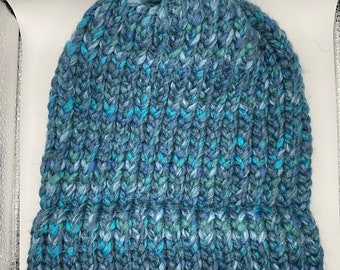 Bonnet tricoté acrylique - SINGER - Bleu marine