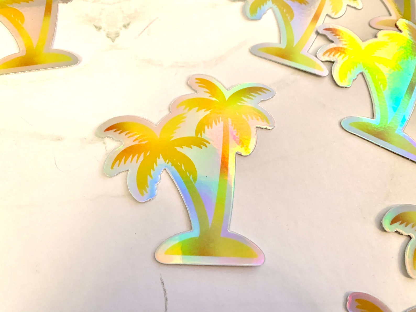 Holographic Palm Tree Sticker 3x3 inch Waterproof Laptop | Etsy