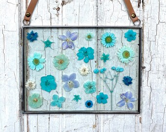 Pressed Flower Art, Botanical Art, Floating Frame, Wall Decor, Gift