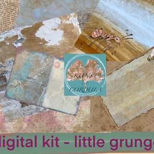 22 pages DIN A4 little grunge junk journal, digital download, insects, bee, beetle, background, collage, bird, instant download