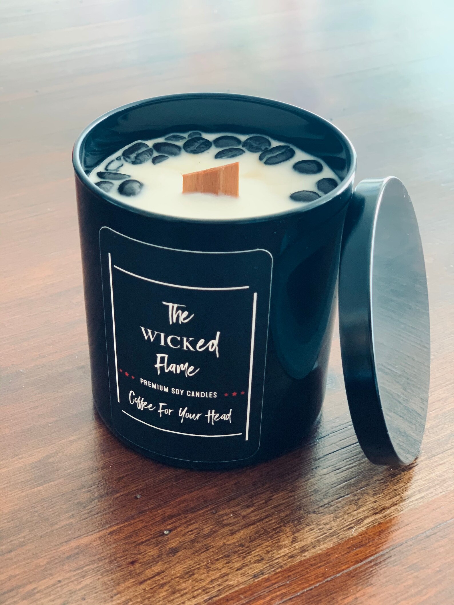 9oz Soy Wax Wood Wick Coffee For Your Head Hazelnut Coffee