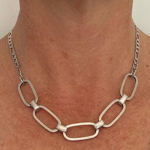 Statement necklace, Statement jewelry, Silver necklace, Silver chain necklace, Silver statement necklace