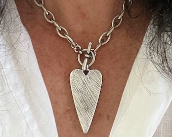 Chunky silver necklaceת Chunky necklace, Statement silver necklace, Statement necklace, Gift for her