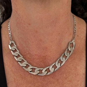 Silver necklace, Statement necklace, Silver necklace for women, Silver chain necklace