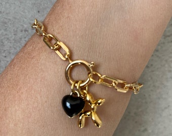 Charm bracelet, Gold charm bracelet, Multi charm bracelet, Gold bracelet