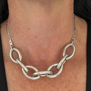 Statement necklace, Silver necklace, Silver necklace for women, Silver chain necklace, Silver statement necklace