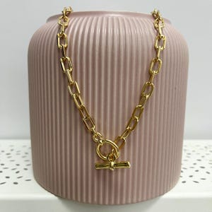 Chain necklace, Gold chain necklace, Gold toggle necklace, Gold chain, Gold necklace chain image 4