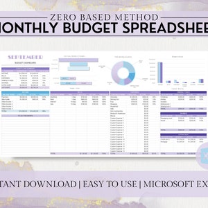 Monthly Budget Excel | Monthly Budget Planner Template | Finance Tracker Budget Spreadsheet | Financial Planner Dashboard | Monthly Tracker