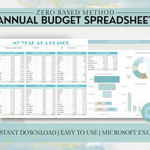Annual Budget Spreadsheet Excel Budget Dashboard Excel Spreadsheet Personal Budget Planner Finance Tracker Bill Calendar Google Sheets