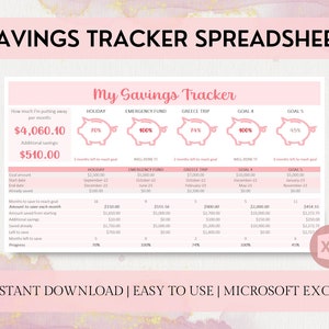 Savings Tracker Spreadsheet | Savings Binder | Sinking Funds Tracker | Monthly Excel Budget | Savings Challenge | Savings Excel Sheet
