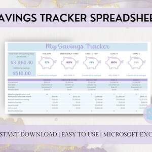 Savings Tracker Spreadsheet | Savings Binder | Sinking Funds Tracker | Monthly Excel Budget | Savings Challenge | Savings Excel Sheet