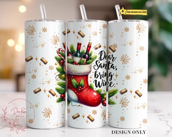 Funny Wine PNG Tumbler Wrap, Christmas Sarcastic Quote Sublimation Design (Digital Download)