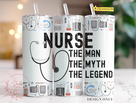 Male Nurse Tumbler Wrap: 20 Oz Skinny Sublimation Design (PNG Digital Download)