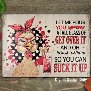 Funny Chicken Cutting Board Design: Sarcastic Sublimation PNG (Digital Download)