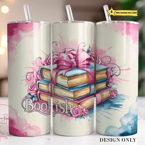 Book Tumbler Wrap PNG, Bookish 20 Oz Skinny Sublimation Tumbler png, Trendy Book Lover Tumbler PNG Design, Librarian Tumbler Wrap Design
