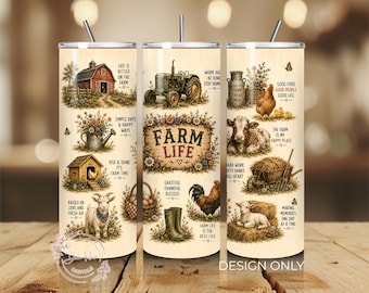 Farm Life PNG Tumbler Wrap, Farming Country Western Rustiek PNG-sublimatieontwerp, digitale download
