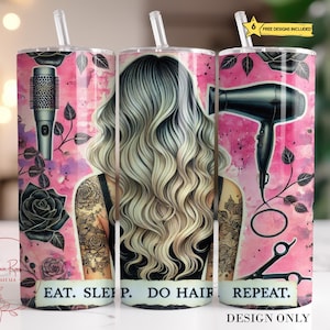 Hairstylist Tumbler Wrap PNG: Trendy Hairdresser Sublimation Design (Digital Download)