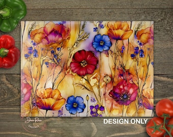 Bloemen klaproos snijplank png, aquarel wilde bloemen klaprozen sublimatie ontwerp, digitale download