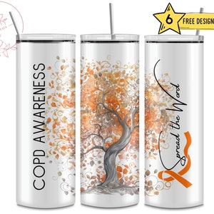 Envoltorio para vaso de concienciación sobre la EPOC: Diseño delgado de sublimación de 590 ml (descarga digital)