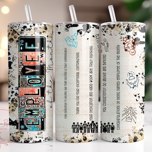 Employee of the Month Tumbler Wrap: 20 Oz Skinny Sublimation Design (PNG Digital File)
