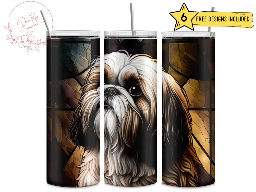 Shih Tzu, Dog Puppy Lover Pet 20 Oz Skinny Sublimation Tumbler Wrap ...